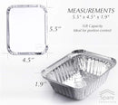 55 PACK - Lidded Aluminum Foil Pan Containers Take-out Pans Disposable Food Containers Simple Pack Made From Extra - SMALL SIZE: 5.5" x 4.5" x 1.9"; 1 lb capacity