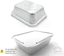 55 PACK - Lidded Aluminum Foil Pan Containers Take-out Pans Disposable Food Containers Simple Pack Made From Extra - SMALL SIZE: 5.5" x 4.5" x 1.9"; 1 lb capacity