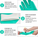 Large Green Chemical Resistant Nitrile Gloves 13" Long Rubber Gloves for Drains, Household 12 Pair Pack.