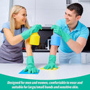 Large Green Chemical Resistant Nitrile Gloves 13" Long Rubber Gloves for Drains, Household 12 Pair Pack.