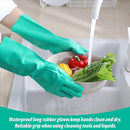 Large Green Chemical Resistant Nitrile Gloves 13" Long Rubber Gloves for Drains, Household 12 Pair Pack.