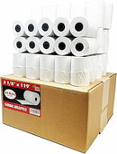 CORE BPA Free Thermal Paper Rolls Made In USA from BuyRegisterRolls - 3-1/8" (80mm) 3.125" WIDTH 119' 50 Rolls in a Case 7/16"