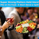 Robust and recyclable Serving Tray (16 in.) with Lid (10 pieces). Big Clear Lid Party Platters made of Black Plastic. Stylish Round Banquet or Catering Trays for Plating Sandwiches, Veggie Plates, and Appetizers