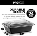 50-Pack Microwave-Safe Reusable Meal Prep Containers with Lids for Food Storage, 24 Ounces - Single Compartment Take-out Bento lunch box made of disposable plastic, safe for the dishwasher and freezer, and free of BPA