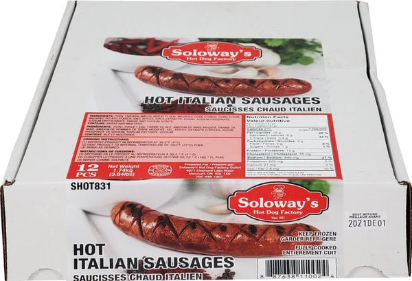 8" Fully Cooked Sausages Italian