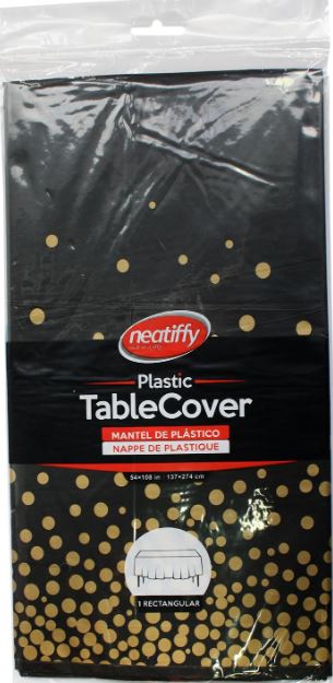 Table Cover Black Golden Dot