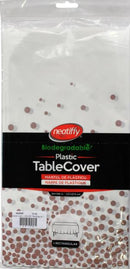 Table Cover White Golden Dot