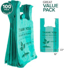 Stock Your Home Eco Grocery Bags - Biodegradable Plastic Grocery Bags - Reusable, (100 Count)