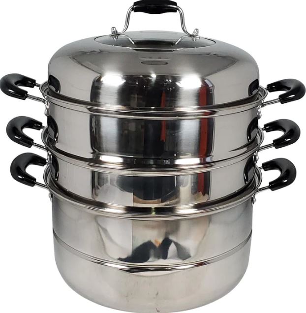 Stainless Steel Steamer 3 Tier + Lid