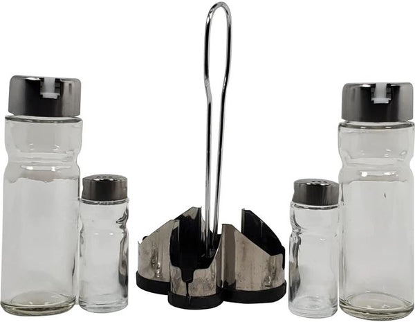 Condiment Set with Stand (4 Piece)