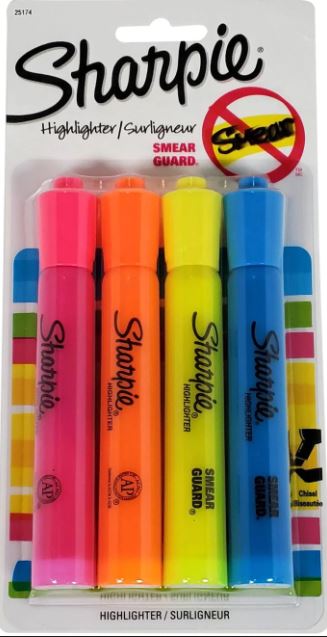 4-Pc Sharpie Highlighters