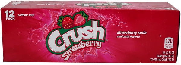 Crush Strawberry Soda Cans