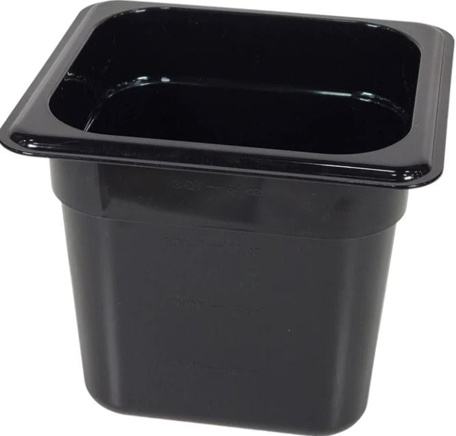 1/6 x 6" Deep Poly Pan Black