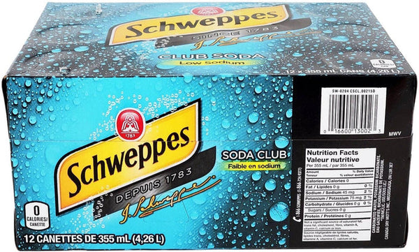 Schweppes Club Soda Cans