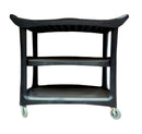 Black/Grey Large 3 Shelf Service Trolley