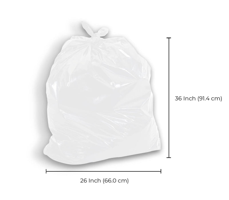 Spartano White Garbage Bags 26 x 36 Inch (200 Count), Strong Kitchen Garbage Bag for Waste Bin, Multipurpose Trash Bags for Home & Office