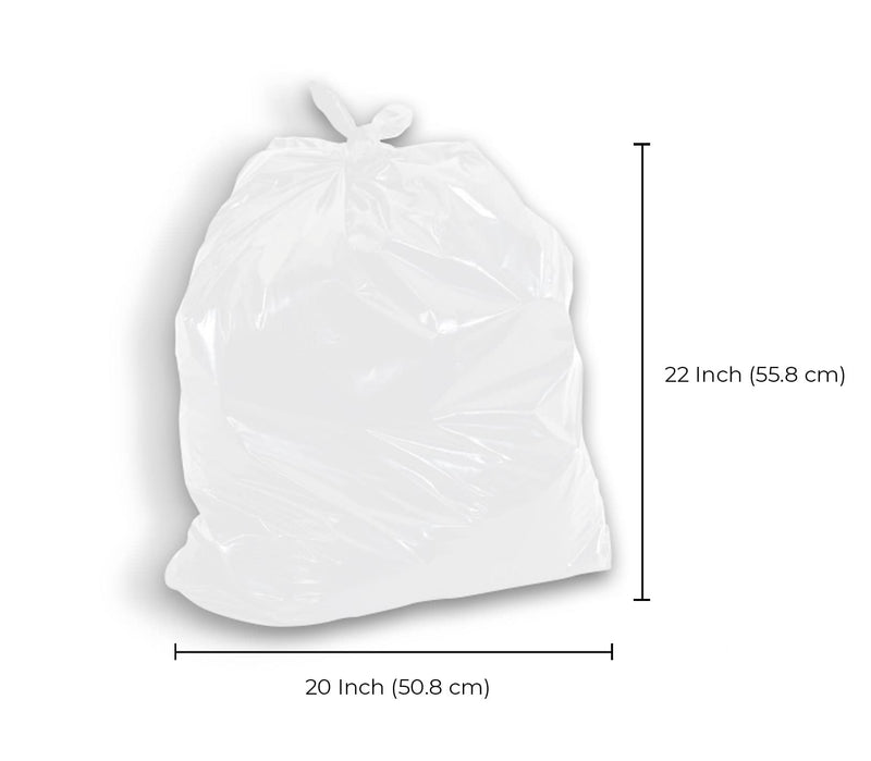 Spartano White Garbage Bags 20 x 22 Inch (500 Count), Regular Kitchen Garbage Bag for Waste Bin, Multipurpose Trash Bags for Home & Office