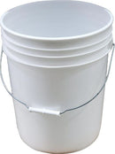 20L / 5 Gal Pail White w/Steel Handle