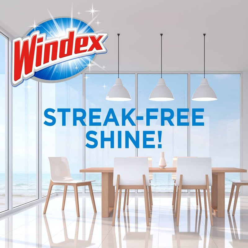 Windex Original Blue Glass and Window Cleaner, Bottles Made from 100% Recycled Plastic, 765mL