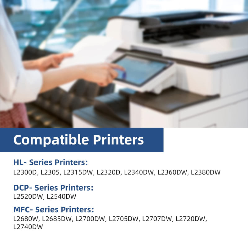 Compatible Toner Cartridge Replacement for Brother TN660 TN630 TN-660 TN-630 Work with DCP-L2520DW DCP-L2540DW HL-L2320D HL-L2360DW HL-L2380DW MFC-L2700DW MFC-L2720DW (Black, 2 Packs)