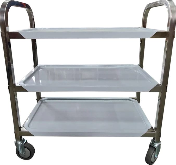 Small SS 3 Shelf Service Trolley