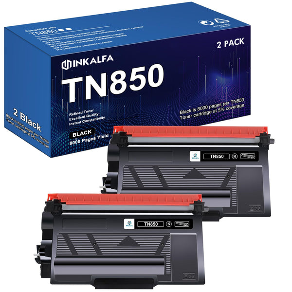 TN850 TN-850 TN 850 High Yield Toner Cartridge 2 Pack Black Replacement for Brother TN850 TN-850 TN820 TN-820 TN 850 HL-L6200DW MFC-L5700DW MFC-L5850DW HL-L5200DW MFC-L5900DW MFC-L6800DW Printer Ink