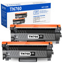 Eco Pack [with CHIP] TN760 Toner Cartridge Replacement for Brother TN 760 TN-760 TN730 Toner Compatible with DCP-L2550DW MFC-L2710DW HL-L2370DW HL-L2390DW MFC-L2750DW HL-L2390DW HL-L2350DW (2 Black)