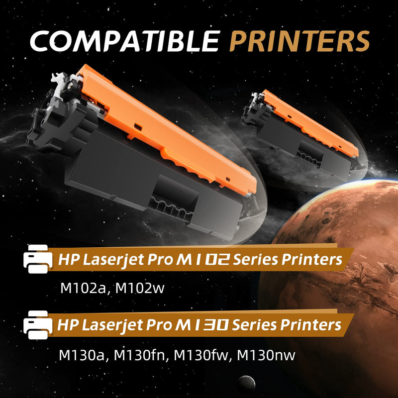 2PK [Latest Chip] CF217A 17A Black Toner Cartridge Replacement for HP 17A CF217A M102w Toner Work with Laserjet Pro M102w M130nw M130fw M130fn M102a M130a Pro MFP M130 M102 Printer Toner (2 Black)