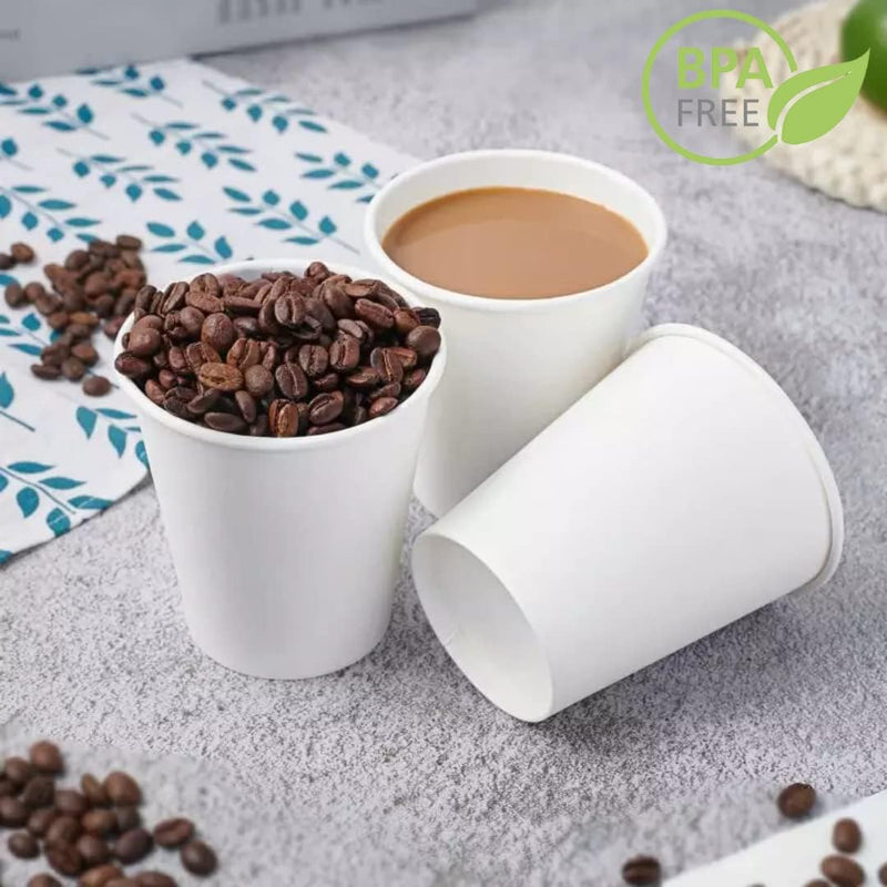 Eco Pack 1000 Pack - 8oz White Paper hot Cups l Disposable Coffee Cups l Fits with Coffee Cups Disposable Lids l Office Work Home to-Go (8 oz - 1000 Count)