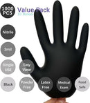 Small Black Nitrile Food Safe Disposable Medical Gloves Latex Free Powder Free for Food Prep Cooking Cleaning Exam 3mil Bulk Pack 1000 Pcs.