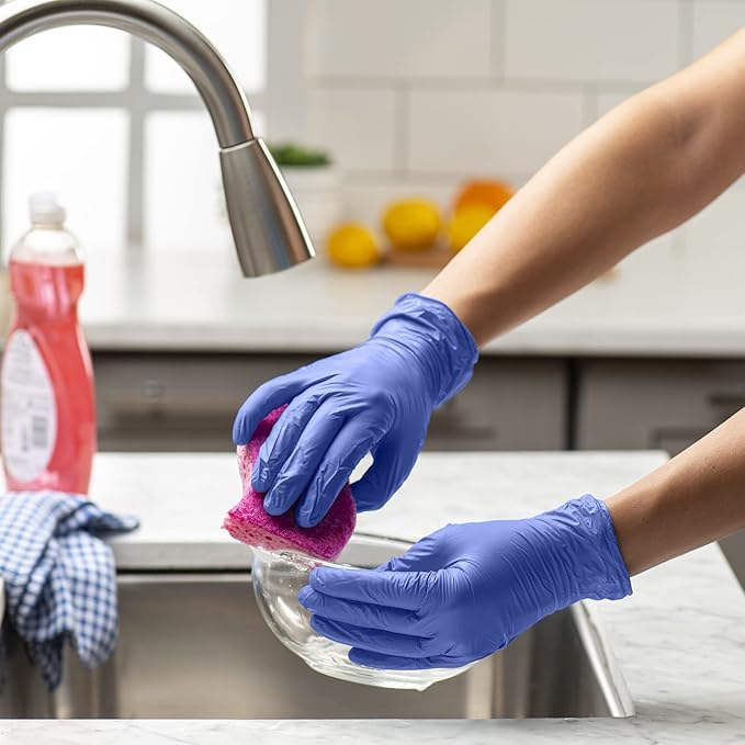 Small Blue Vinyl Gloves, Disposable Gloves - 4 Mil, Latex & Rubber Free, Non-Sterile Powder Free 1000 pack.