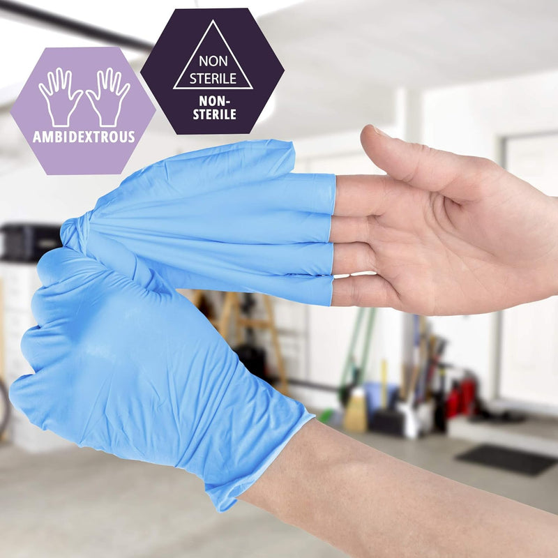 Nitrile-Vinyl Blend Exam Gloves, XL 130 Pack - Powder Free, Latex Free & Rubber Free - Single Use Non-Sterile Protective Gloves for Medical Use, Cooking, Cleaning & More.