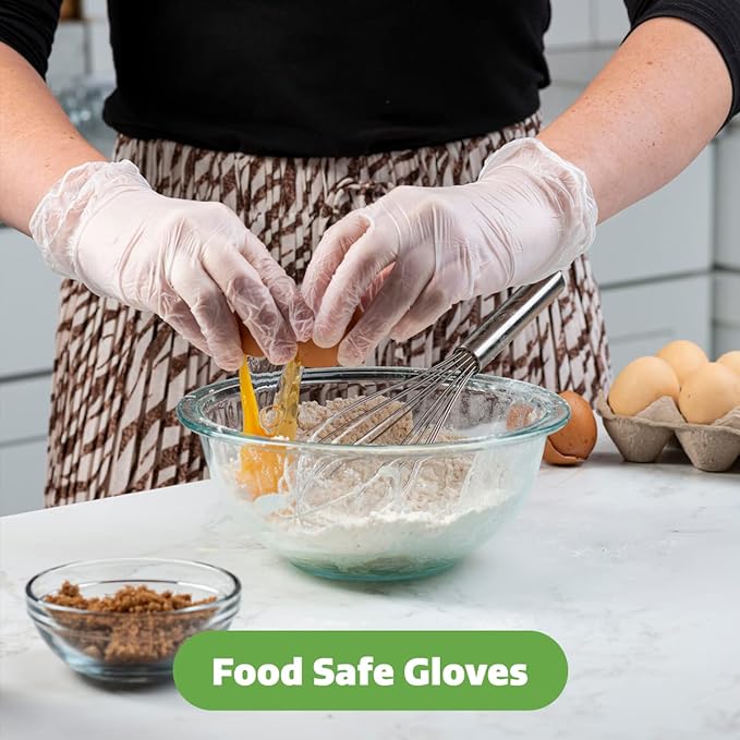 Small Disposable Vinyl Gloves, Powder Free, Latex Free, Clear Gloves for Cooking and cleaning 1000 Pack