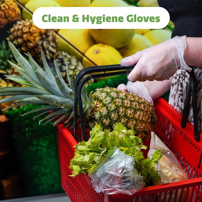 Small Disposable Vinyl Gloves, Powder Free, Latex Free, Clear Gloves for Cooking and cleaning 1000 Pack