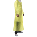 Disposable Isolation Gowns for Medical & Dental Patient Exam, Apron Style Open Back, Waist Tie, Long Sleeve, Thumb Loop Wrists, One Size Fits All, 115 x 137 cm Yellow/Blue Isolation Gown - 10pcs/bag