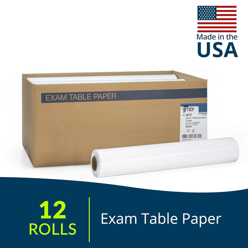 Smooth Natural Color Medical Paper Roll 18"x225 Ft - 12 Rolls