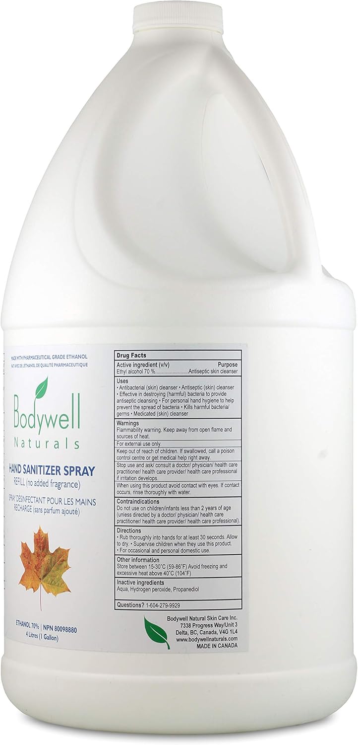 Eco Pack Hand Sanitizer Liquid Spray - Jug For Refills - 70% Ethanol - No Added Fragrance - 4 litres - 1 gallon